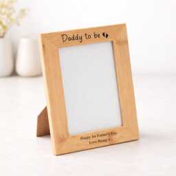 Bamboo Happy 1st Father's Day Daddy Photo Frame - Engraved Keepsake Gift From Bump - thumbnail 2