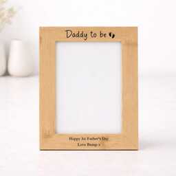 Bamboo Happy 1st Father's Day Daddy Photo Frame - Engraved Keepsake Gift From Bump - thumbnail 3