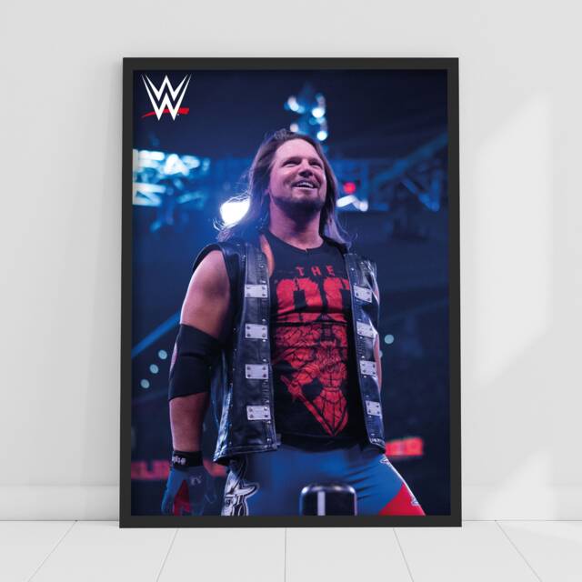 Wwe Print - Aj Styles in Ring Poster Wrestling Wall Art - image 1