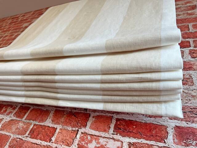 Leejofa Nala Stripe Linen Roman Shade Custom Cordless Window Treatment - image 1