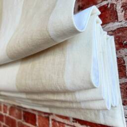 Leejofa Nala Stripe Linen Roman Shade Custom Cordless Window Treatment - thumbnail 2