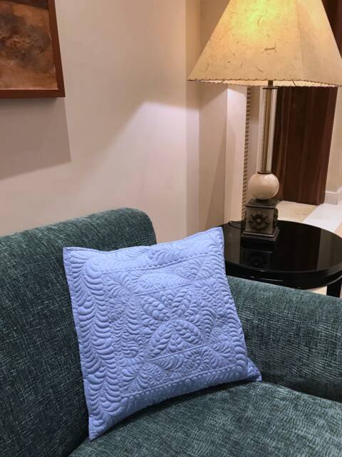 Blue Cushion Sofa Quilted Decorative Cotton Fabric Pillows - image 1
