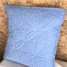 Blue Cushion Sofa Quilted Decorative Cotton Fabric Pillows - thumbnail 2