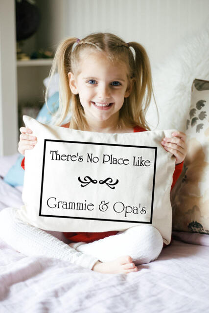 "Grandparent Christmas, Mother's Day Gift, Personalized Pillow, Grandparents Day, Hard To Buy For, Grandparents, "" There's No Place Like" - image 1