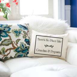 "Grandparent Christmas, Mother's Day Gift, Personalized Pillow, Grandparents Day, Hard To Buy For, Grandparents, "" There's No Place Like" - thumbnail 2
