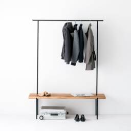 Large Oak Coat Rack With Integrated Bench & Hanging Options - thumbnail 2