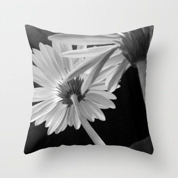 Flowers Black & White, Pillow Home Decoration, Floral Decor, Summer Decor, Botanical Pillow, Interior Design, Home Decor, Abstract Pillow - image 1