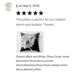 Flowers Black & White, Pillow Home Decoration, Floral Decor, Summer Decor, Botanical Pillow, Interior Design, Home Decor, Abstract Pillow - thumbnail 3
