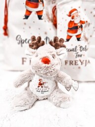 Custom Christmas Reindeer Teddy Bear - Soft First Ornament Kids' Holiday Gifts - thumbnail 1