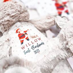 Custom Christmas Reindeer Teddy Bear - Soft First Ornament Kids' Holiday Gifts - thumbnail 3
