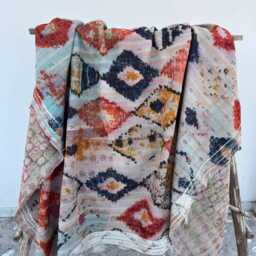 Decorative Handcrafted Reversible Cotton Kantha Quilt - Handmade Indian Bedspread For Bedroom & Sofa Use - thumbnail 3
