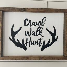 Crawl Walk Hunt, Nursery Decor, Woodland Nursery, Wall Hunting, Deer Sign, Farmhouse Signs, Rustic Decor - thumbnail 3