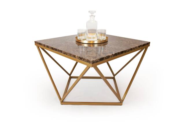 A Coffee Table Made To Order With A Marble Top - Diament Brown Marble, Emperador, For Living Room - Fashion-Home - image 1