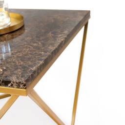 A Coffee Table Made To Order With A Marble Top - Diament Brown Marble, Emperador, For Living Room - Fashion-Home - thumbnail 2