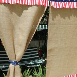 Natural Burlap Curtains With Ruffles, Farmhouse Jute Drapes Set Of 2, Rustic Kitchen Cafe Tier Curtains, Custom Size Cottage Window Panel - thumbnail 4
