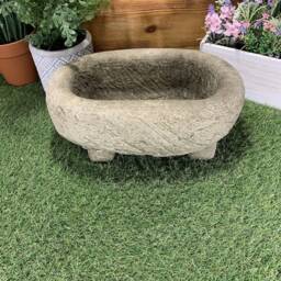 Stone Garden Oval Planter Plant Pot With Legs Statue Ornament - thumbnail 2