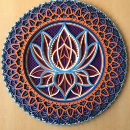 Lotus Flower Mandala Wall Art, Layered Plywood - thumbnail 2