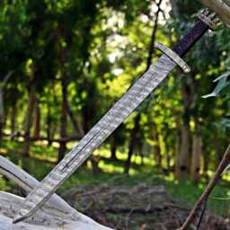 Medieval Handmade Fantasy Sword For Wall Decoration, Custom Made Replica in Damascus Steel, Unique Decorative Hanging - thumbnail 3