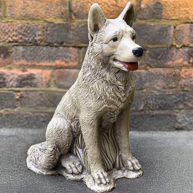 German Shepherd Figurine Large Dog Sculpture Outdoor Statue Cement Memorial Ornament Lover Gift Handmade Art - image 1