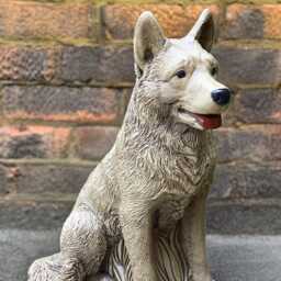 German Shepherd Figurine Large Dog Sculpture Outdoor Statue Cement Memorial Ornament Lover Gift Handmade Art - thumbnail 3
