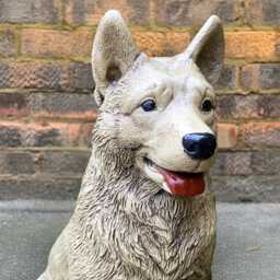 German Shepherd Figurine Large Dog Sculpture Outdoor Statue Cement Memorial Ornament Lover Gift Handmade Art - thumbnail 2
