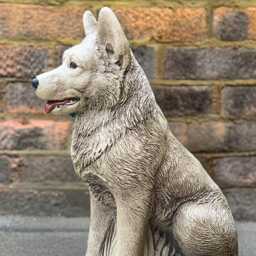 German Shepherd Figurine Large Dog Sculpture Outdoor Statue Cement Memorial Ornament Lover Gift Handmade Art - thumbnail 4