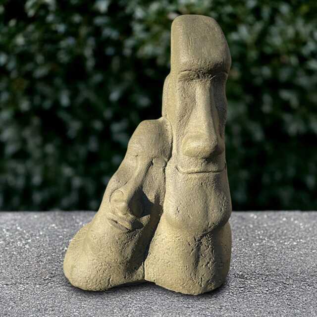 Large Island Face Statue Concrete Sculpture Cement Easter Figurine Handmade Decoration Face Lover Gift Garden Ornament - image 1