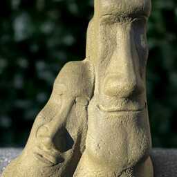 Large Island Face Statue Concrete Sculpture Cement Easter Figurine Handmade Decoration Face Lover Gift Garden Ornament - thumbnail 2