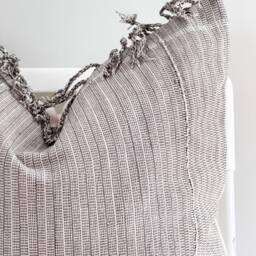 Brown Tan Tribal Hemp Hand Woven Striped Natural Dye Color Hmong Pillow Cover - thumbnail 2