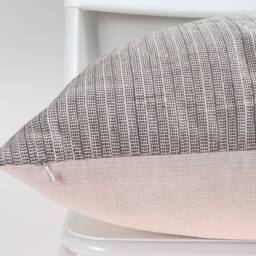 Brown Tan Tribal Hemp Hand Woven Striped Natural Dye Color Hmong Pillow Cover - thumbnail 3