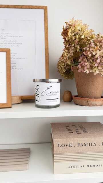 Personalised Name & Year Pear & Freesia Candle/ Custom/ Candle Gift/ Luxury Scented With Lid/ - image 1
