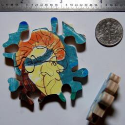 Custom Hand Cut Wooden Child's Art Jigsaw Puzzle - 118 Pieces With Plywood Storage Box Your Kid's Artwork - thumbnail 3