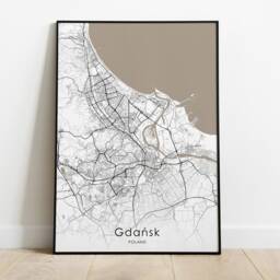 Gdansk Travel Map Poster - Differents Sizes & Canvas Poland Wall Art - thumbnail 3