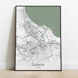 Gdansk Travel Map Poster - Differents Sizes & Canvas Poland Wall Art - thumbnail 2