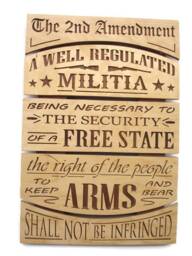 2nd Amendment Wall Art Birch, Walnut Plywood Sign - 20x14x1 Inch - thumbnail 3