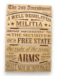 2nd Amendment Wall Art Birch, Walnut Plywood Sign - 20x14x1 Inch - thumbnail 1