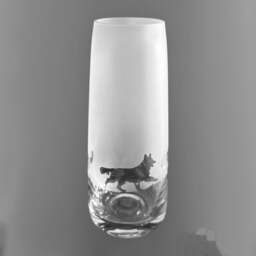 German Shepherd Vase - 15cm Crystal Glass Bud Vase With Long Hair German Shepherd Frieze Design - thumbnail 1
