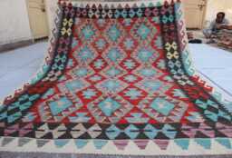 5x7 Ft Flatweave New Kilim Rug, Turkmen Oriental Rug, Tribal Afghan Maimana Vintage Rug For Bedroom, Livingroom - thumbnail 1