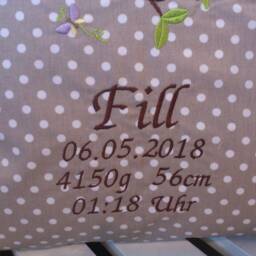Personalized Cushion With Name - Elephant Beige Polka Dots - thumbnail 3