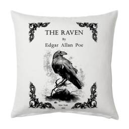 The Raven By Edgar Allan Poe Pillow Cover, Book Pillow Cover - thumbnail 1