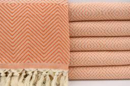 Turkish Blanket, Turkish Bedspread, Orange Blanket, Beach Throw, Towel Throw, Cotton Blanket, Home Decor, Bed Cover, 75x91, Turkish Towel, B3-Dreamb - thumbnail 1