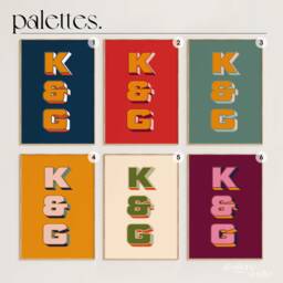 Personalised Retro Letter Print Custom Name Poster Wall Decor Couple Gift Minimal Our Names Anniversary For Him Her - thumbnail 3