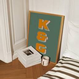 Personalised Retro Letter Print Custom Name Poster Wall Decor Couple Gift Minimal Our Names Anniversary For Him Her - thumbnail 2