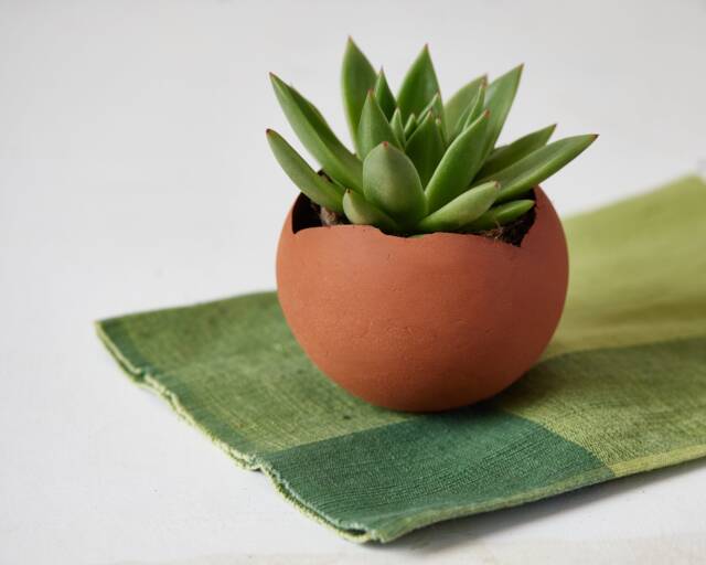 Small Terracotta Ceramic Planter - Pottery Handmade Indoor Or Outdoor Succulent Planter, Unique Eco Friendly Home Decor - image 1
