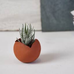 Small Terracotta Ceramic Planter - Pottery Handmade Indoor Or Outdoor Succulent Planter, Unique Eco Friendly Home Decor - thumbnail 2