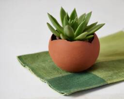 Small Terracotta Ceramic Planter - Pottery Handmade Indoor Or Outdoor Succulent Planter, Unique Eco Friendly Home Decor - thumbnail 1