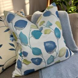 Blue Leaf Panaz Fabric Cushion Cover Handmade Decorative Pillow