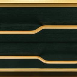 Modern Oak Bedside Table - Black Wood, Gold Metal Legs - thumbnail 4