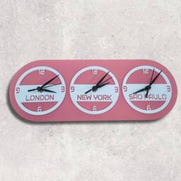 Personalized Retro Time Zone Clock Acrylic Wall & Desk Decor - thumbnail 2