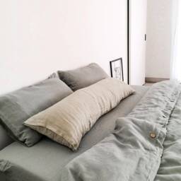 Bed Linen Pillowcase, Pure White Stonewashed Pillowcases Envelope Closure - thumbnail 4